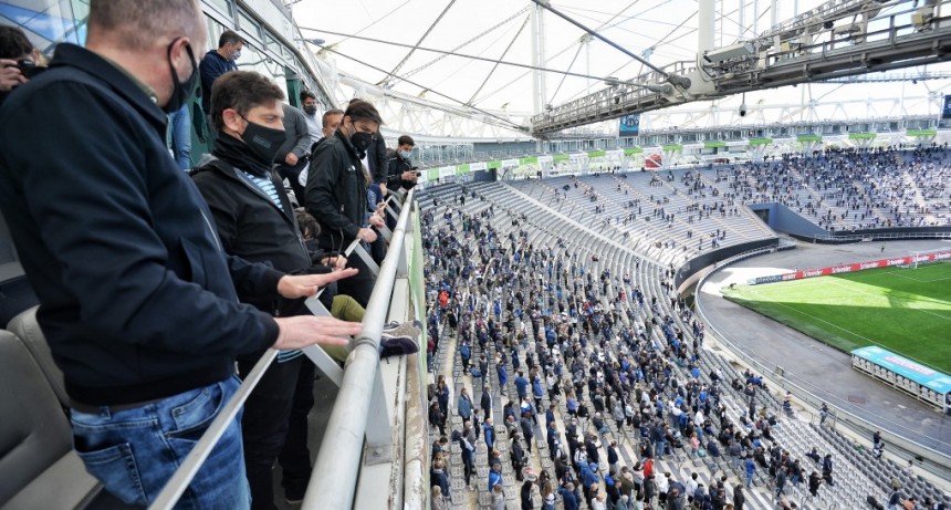 Kicillof asistió al partido de Gimnasia y Esgrima La Plata vs Sarmiento de Junín en el Estadio Único 
