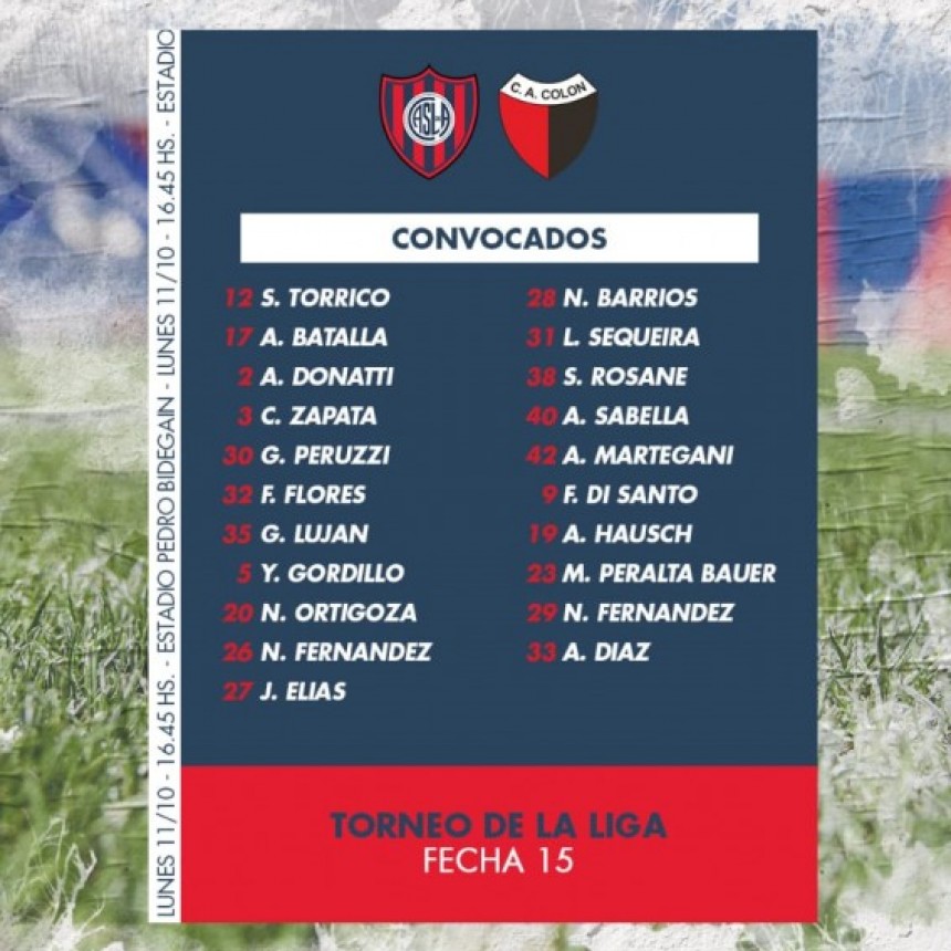 San Lorenzo definió los concentrados para enfrentar a Colón