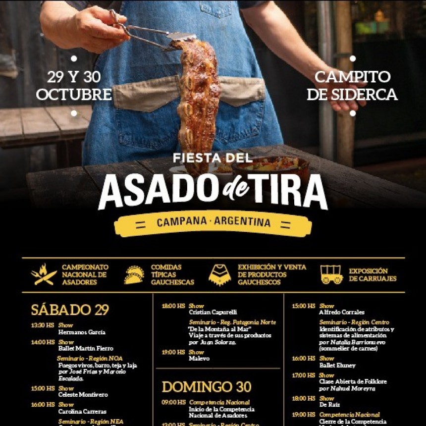 En la Fiesta del Asado de Tira habrá clases magistrales sobre gastronomía