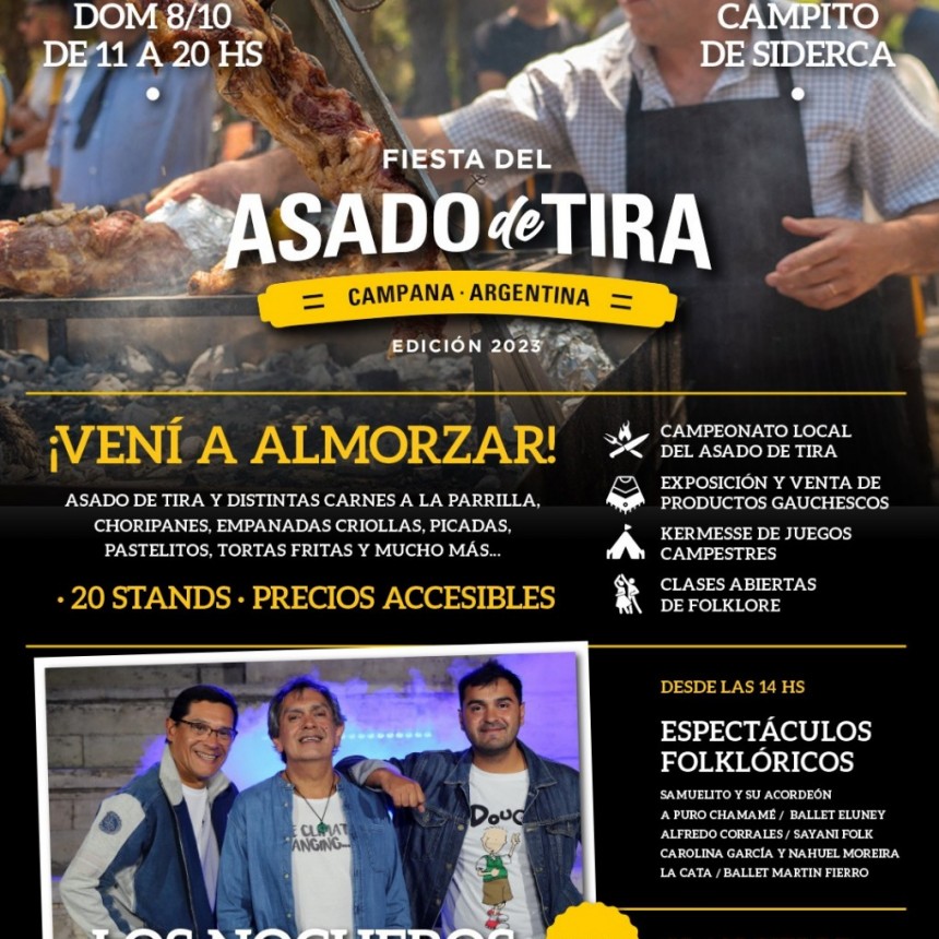 Por segundo año consecutivo, Campana vivirá la Fiesta del Asado de Tira