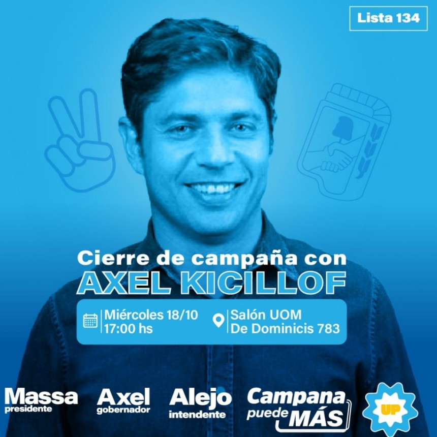 Axel Kicillof visita Campana en un acto en la U.O.M