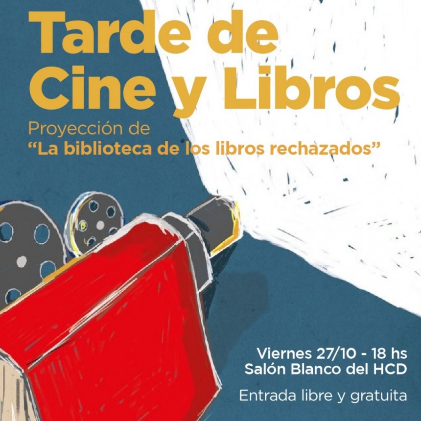 Con la proyección de “La biblioteca de los libros rechazados”, habrá una tarde de cine y libros