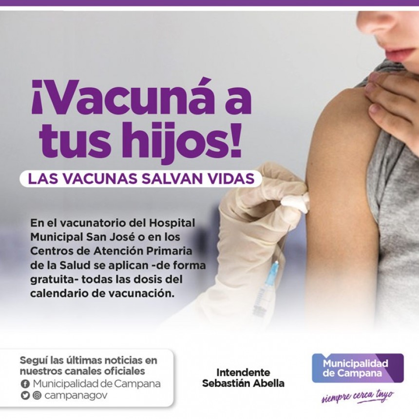 Desde la Secretar&iacute;a de Salud destacan la importancia de cumplir con el calendario de vacunaci&oacute;n 