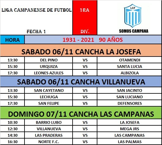 Se juega este fin de semana la primera fecha