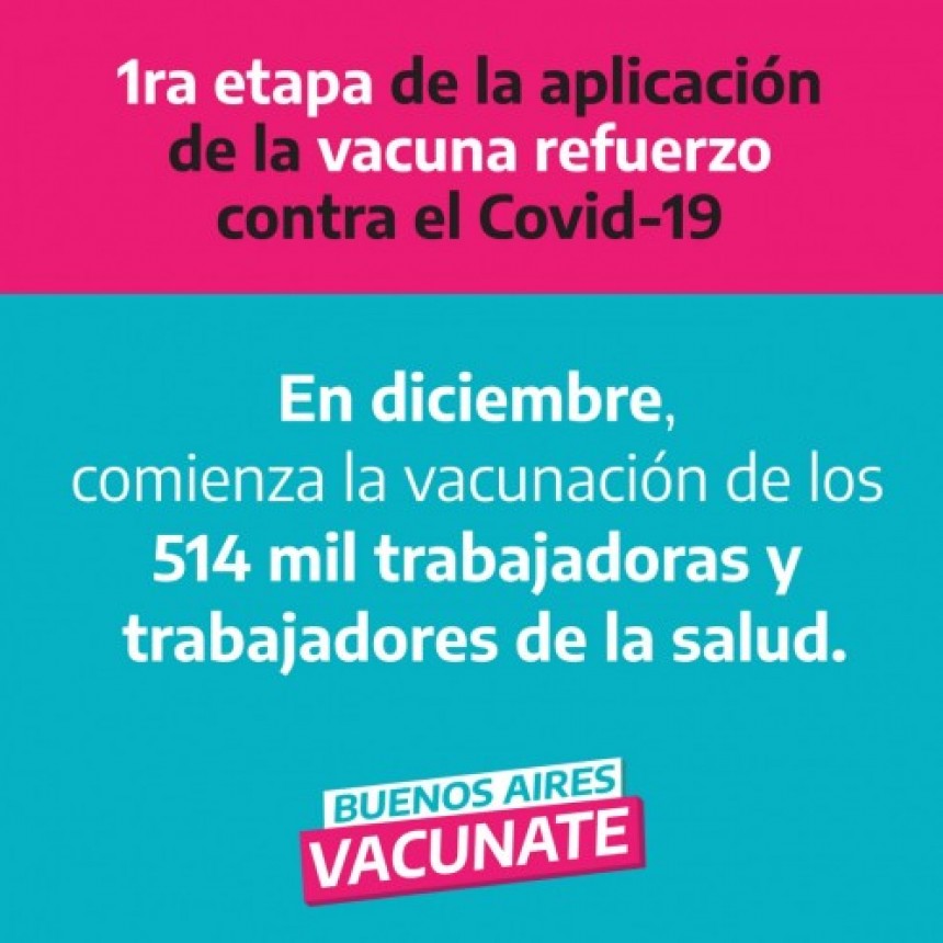 En diciembre : LA PROVINCIA COMENZARÁ A APLICAR UN REFUERZO DE LA VACUNA AL PERSONAL DE SALUD
