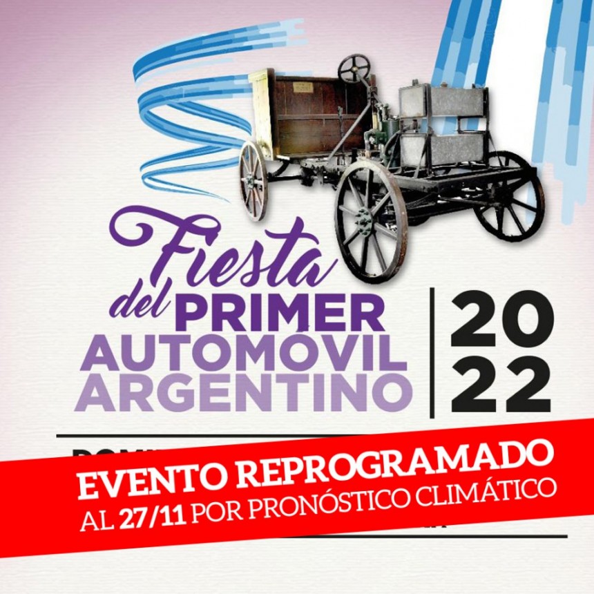 Por pronóstico de mal tiempo, se reprogramó la Fiesta del Primer Automóvil