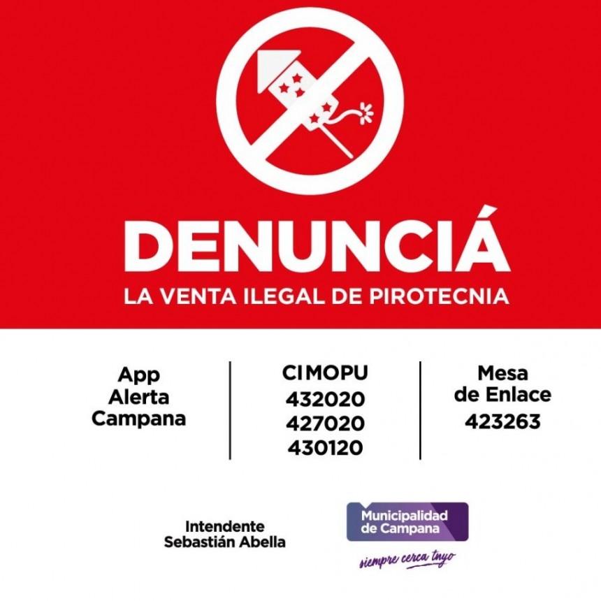 Informan cómo denunciar la venta de pirotecnia de estruendo