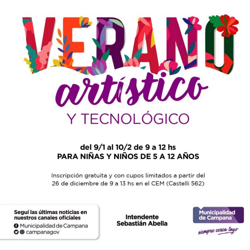 Verano artístico y tecnológico para chicos de la ciudad