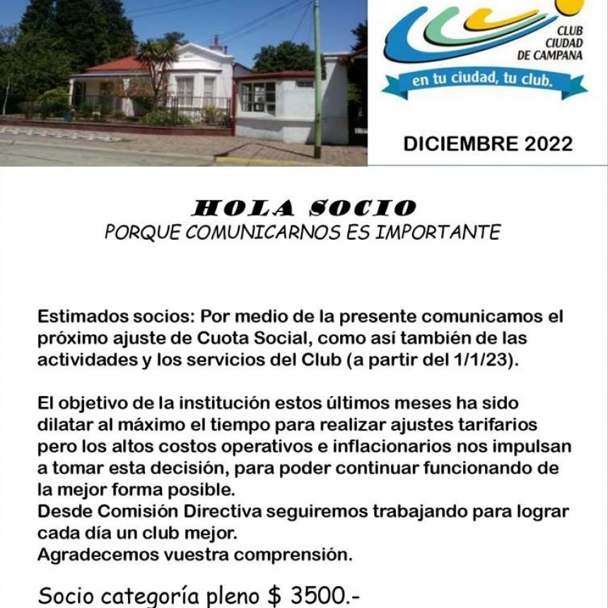 Comunicado del Club Ciudad de Campana