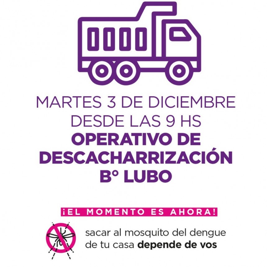 Este martes habrá otro operativo de descacharrización en el barrio Lubo 