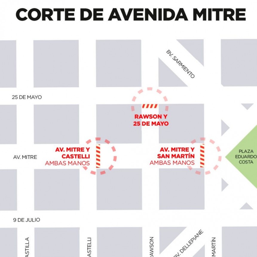 Avenida Mitre estará cortada durante los festejos de Año Nuevo